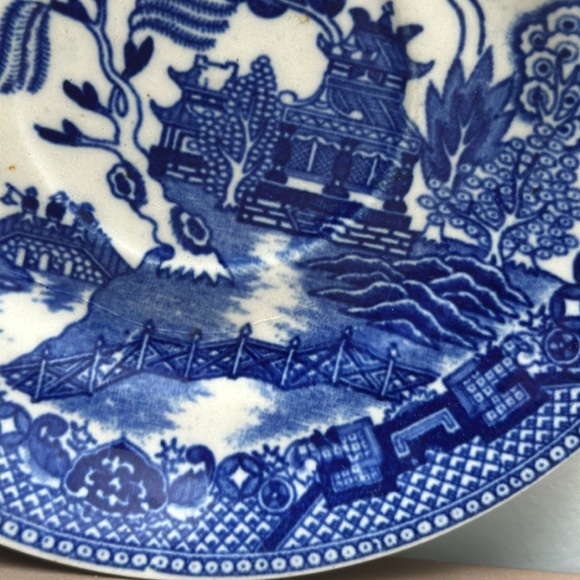 Vintage Japan Blue Willow Plate - Collector Collection Classic Antique - Picture 5 of 11